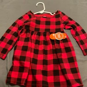 Checkered long sleeve dress! Size 18m NEW!